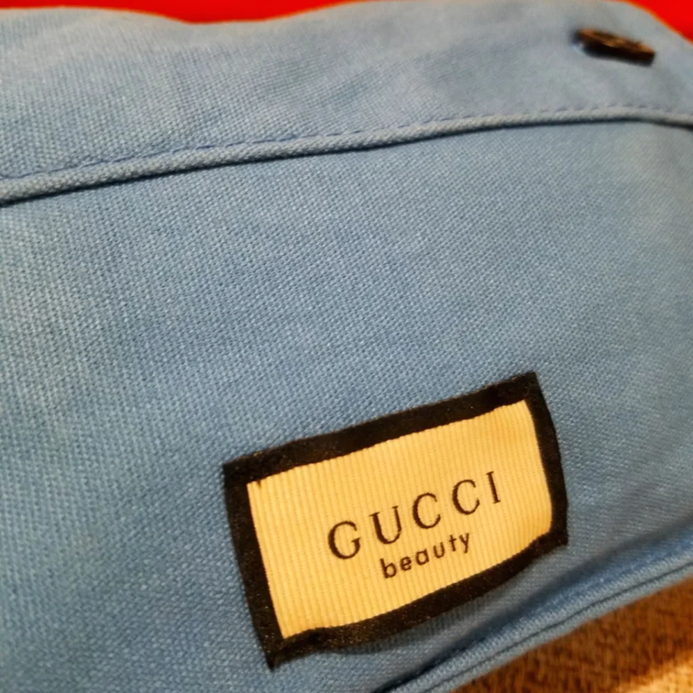 RARE Vintage Authentic Gucci beauty cosmetic makeup travel bag canvas